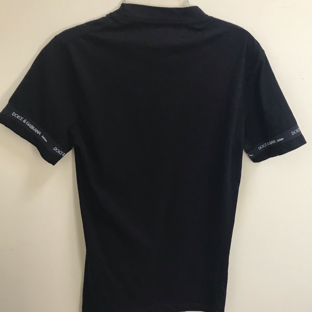 Dolce & Gabbana D&G Logo Vintage 90s L Top T Shirt Stretch Long Tunic Black Goth - Picture 16 of 16